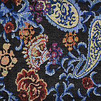 Гобелен чорний з бежево-блакитними огірками ш.150