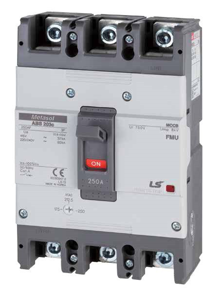 Автоматичний вимикач LS ABS Metasol розчіплювач FMU 16-250A 37kA