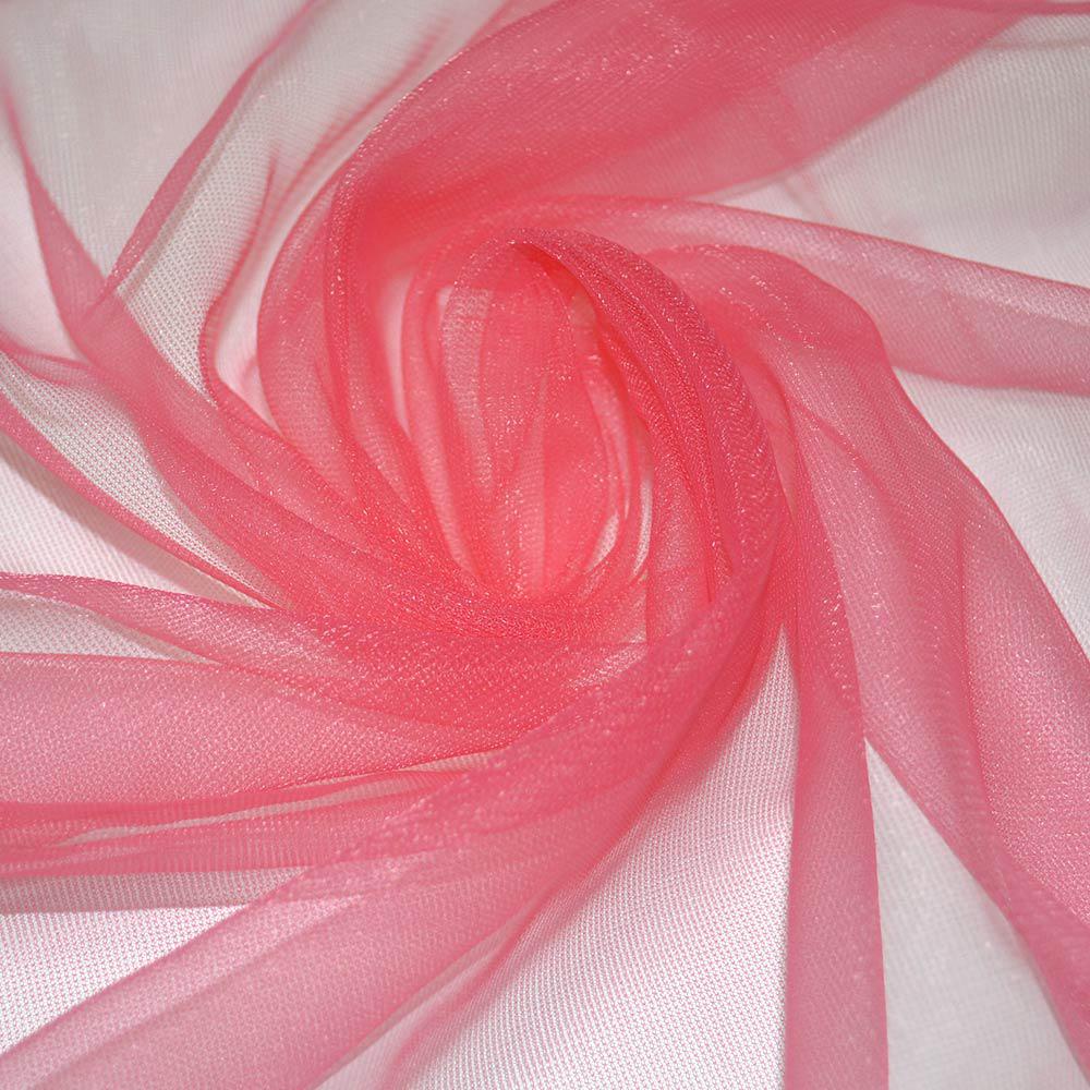 Сітка трикотажна прозора м'яка яскраво-рожева ш.150
