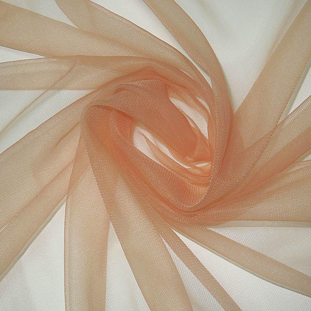Сітка трикотажна прозора м'яка темно-персикова ш.150