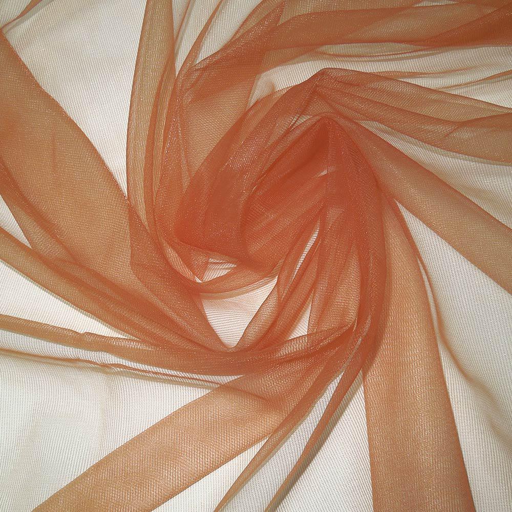 Сітка трикотажна прозора м'яка коралова ш.160