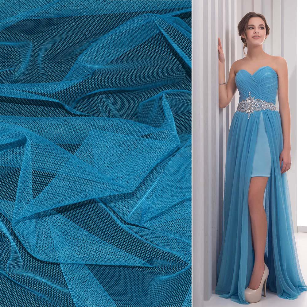 Сітка м'яка тонка блакитна яскрава ш.165