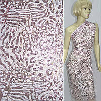 Сітка з рожево-білими густими паєтками ш.130