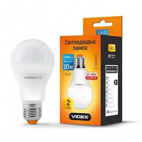 Класична світлодіодна VIDEX LED Лампа А60 10 W цоколь E27 4100 К 12-48V, фото 1