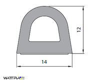 Универсальный уплотнитель Stomil Sanok с самоклеющейся лентой (D-профиль , 14х12 мм коричневый) 40 м