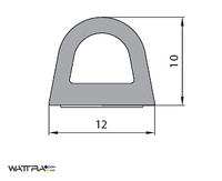 Универсальный уплотнитель Stomil Sanok с самоклеющейся лентой (D-профиль , 12х10 мм коричневый) 50 м