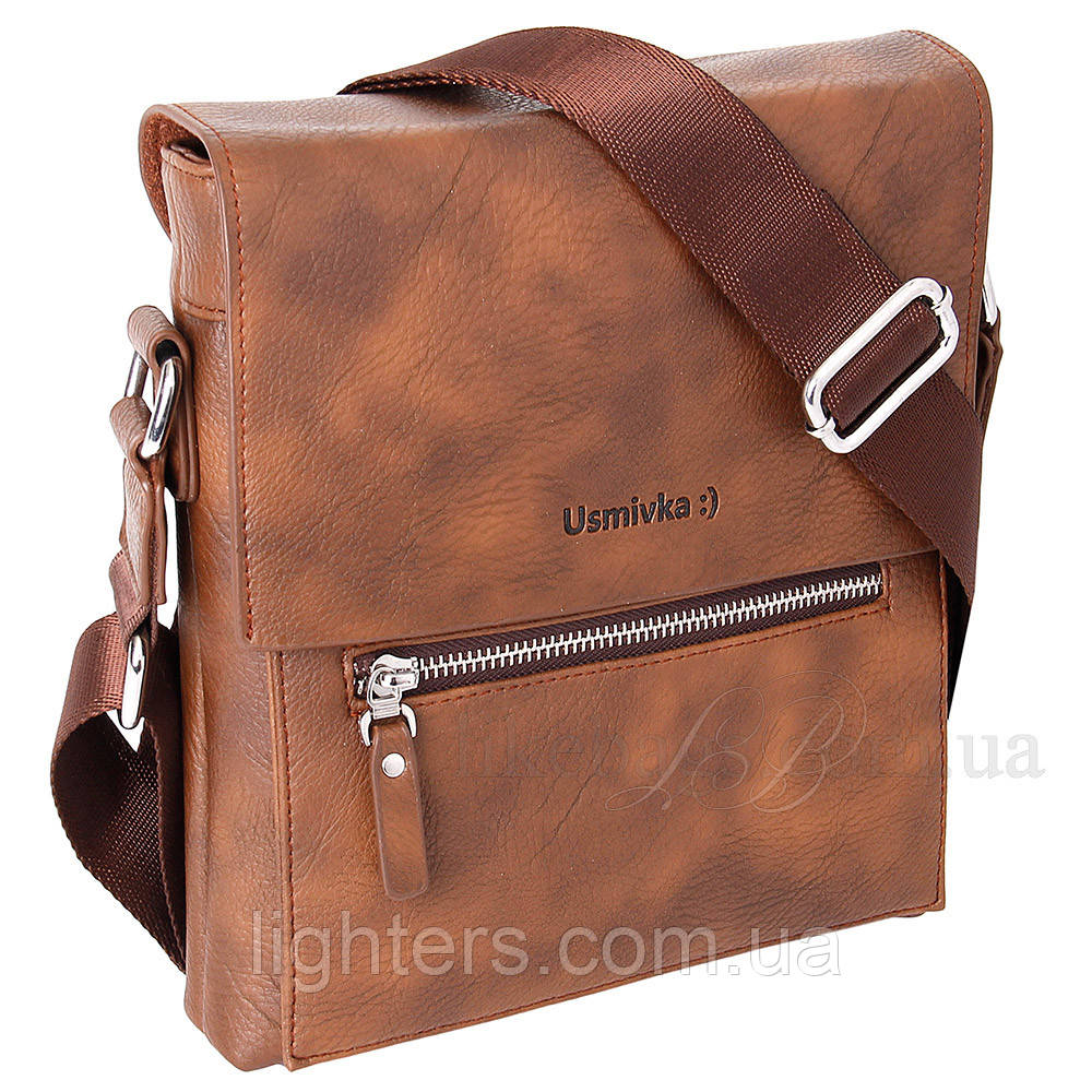 Сумка чоловіча Usmivka для документів коричнева 54313, фото 1