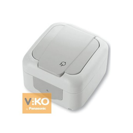 Розетка з ЗК з кришкою Білий Viko Palmiye, 90555408