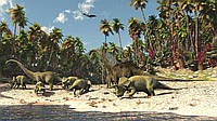 Флизелиновые детские фото обои для стен 368x254 см Эра динозавров (165V8)+клей