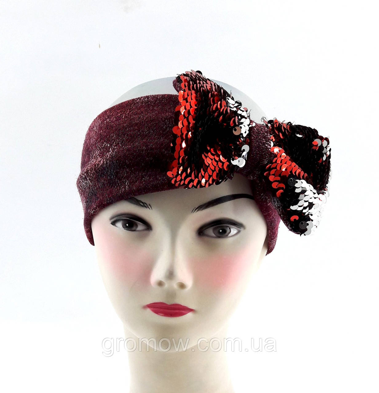 Оптом пов'язки дитячі 52-58 розмір пов'язка дитяча головні убори для дівчинки червона (ОК8), фото 1