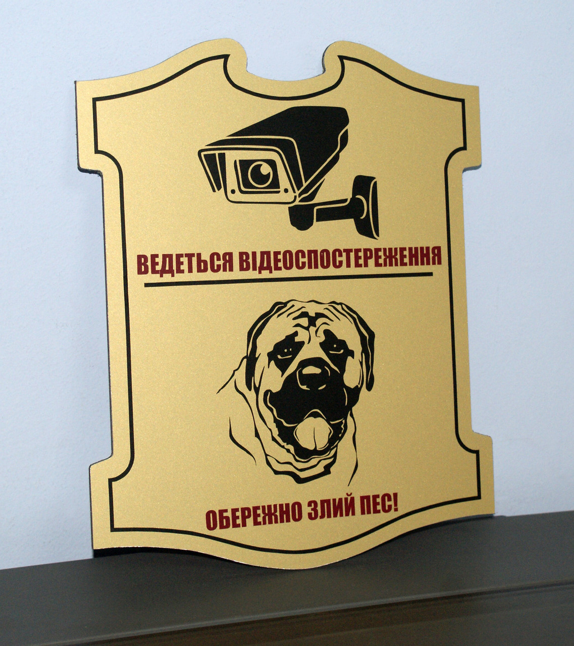 Табличка комбінована "Відеоспостереження" + "Злий собака"