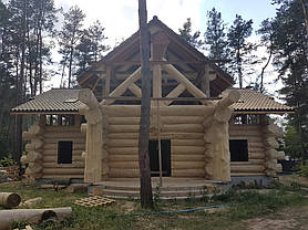 Отделка фасада дикого(рубленого) сруба 12