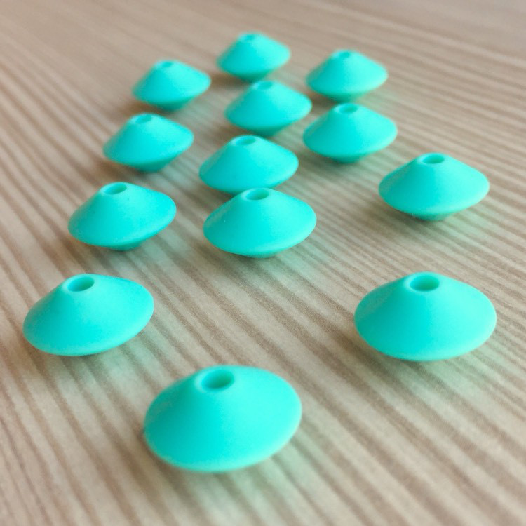 Плоска (бірюза) роздільник букв, силіконова намистина, фото 1