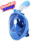 Дитяча повна маска для снорклінга SCUBA+ кріплення GO PRO, розмір XS, фото 2