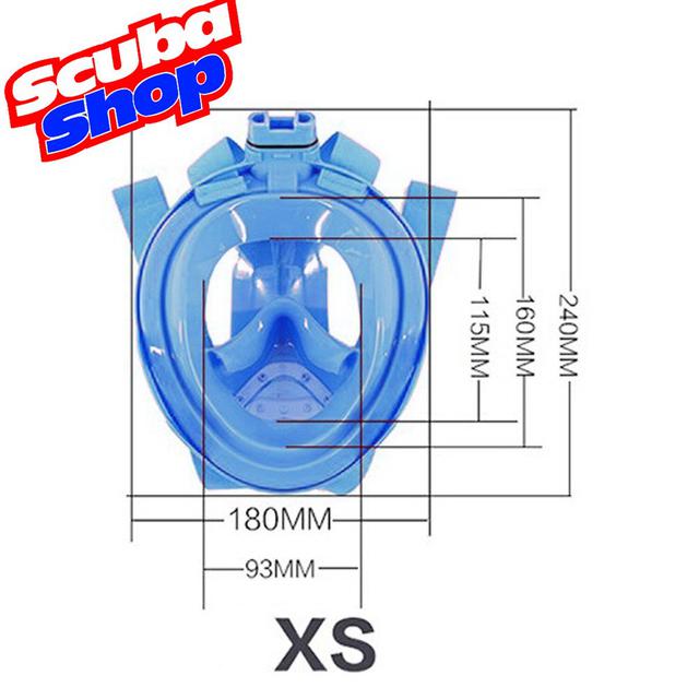 Дитяча повна маска для снорклінга SCUBA+ кріплення GO PRO, розмір XS