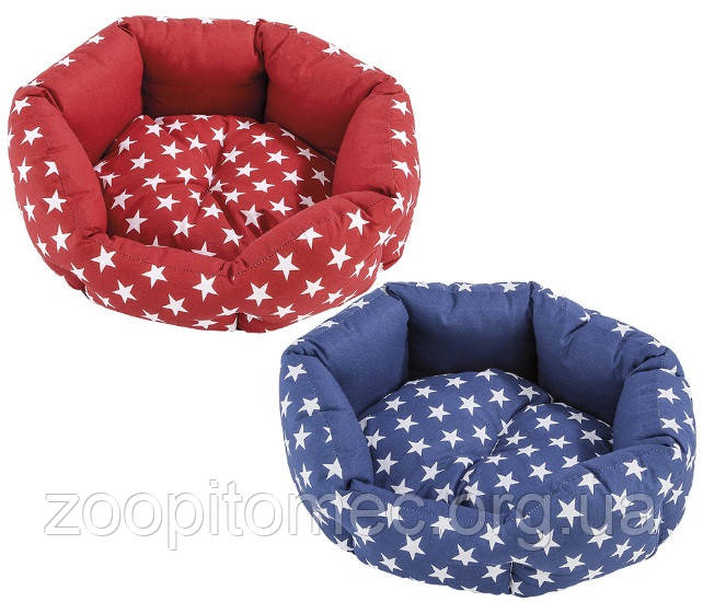 Матерчатий лежак Ferplast DOMINO 50 CUS.DOTTED BLUE/PURP, фото 1