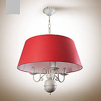 Люстра с красным абажуром, 3-х ламповая для спальни 8433-1 серии "Марго"
