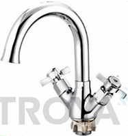 Змішувач на умивальник литий корпус поворотний гусакTROYA QMG1-A621