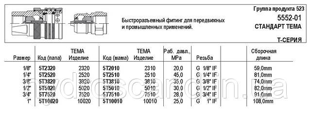 Фітинг швидкорознімний, 5552-01