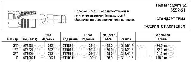 Фітинг швидкорознімний, 5552-21