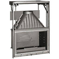 КАМІННА ТОПКА LAUDEL 700 GRANDE VISION З ПІД'ЄМНОЮ ДВЕРЦІЮ І СЕРЕБРЯНОЮ ПОЛОСОЮ