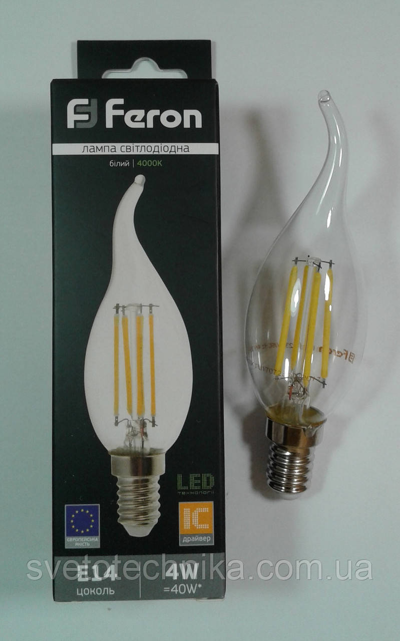 Світлодіодна лампа (LED Filament) Feron LB-59 E14 4W 4000К