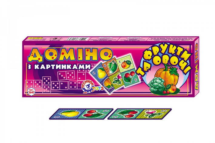 Настольная игра «ТехноК» (2643) Настольная игра Домино большое: Фрукты и овощи, фото 1