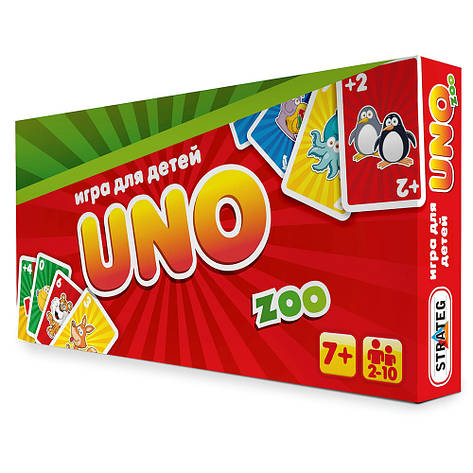 Настольная игра «Strateg» (40255) UNO: детская ZOO, фото 2