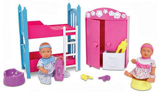 Ляльковий набір 2 мініпупси та спальна кімната NBB Simba