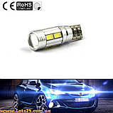 Автолампа з лінзою W5W T10 10 LED CANBUS 6000 K габарити світлодіодні + обманки від помилок, фото 6