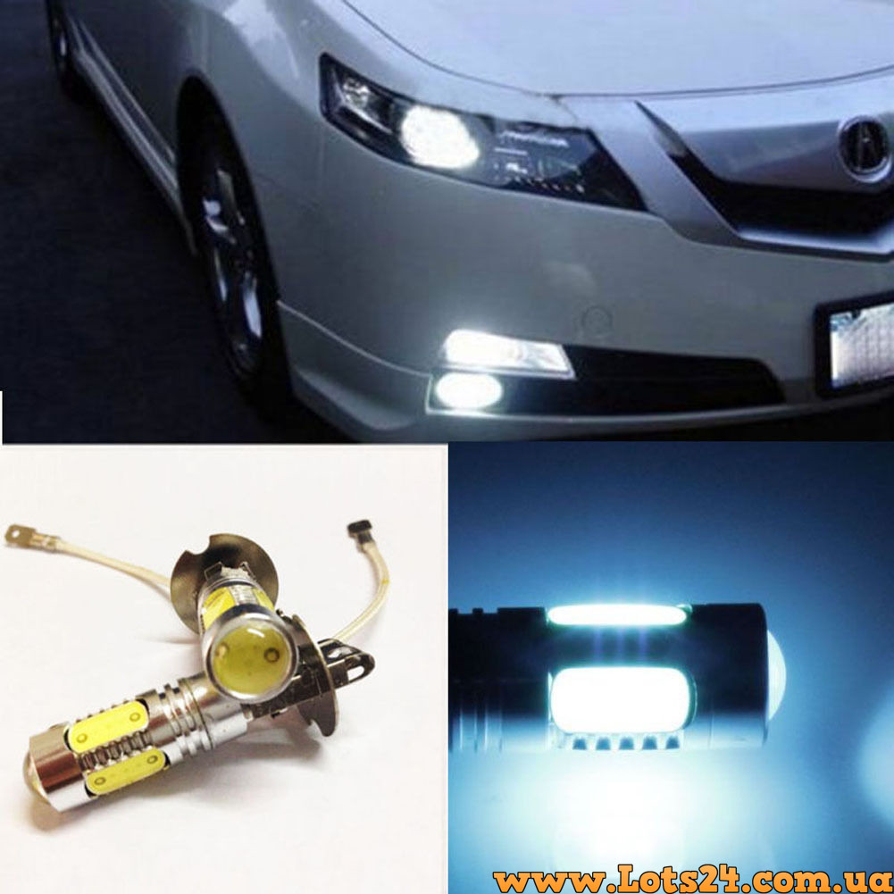 Автолампи H3 5 COB LED 6000 K світлодіодні лампочки для авто краще за галогенові та ксенонові