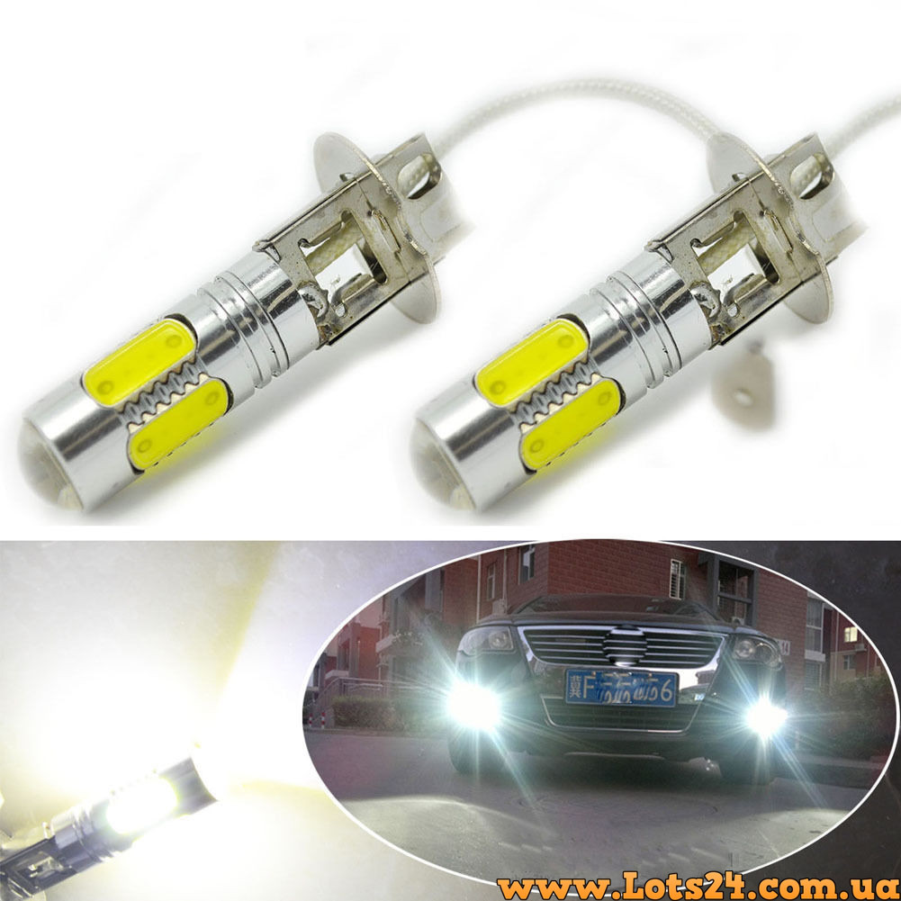 Автолампи H3 5 COB LED 6000 K світлодіодні лампочки для авто краще за галогенові та ксенонові