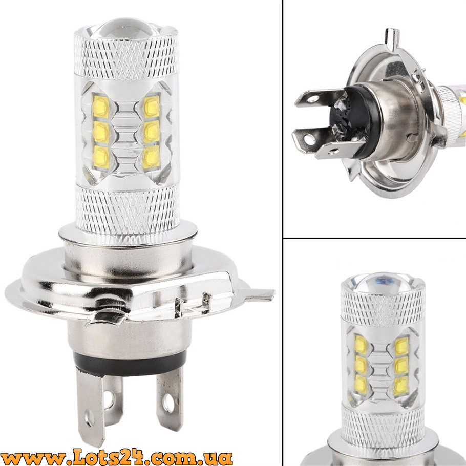 Автолампи H4 16 CREE LED 6500K автолампи світлодіодні автолампи авто лед лампи авто лампа лед світлодіодна дхо на авто