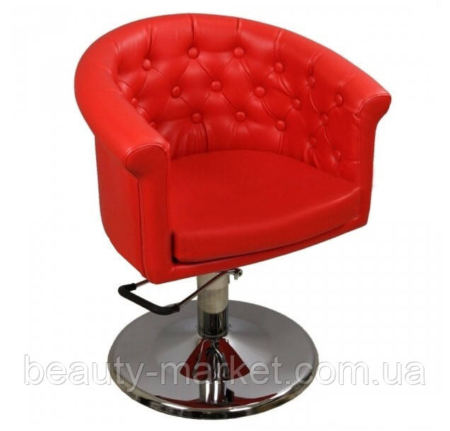 Кресло парикмахерское А005 На гидравлике, красное гладкое - фото 2 - id-p671090979