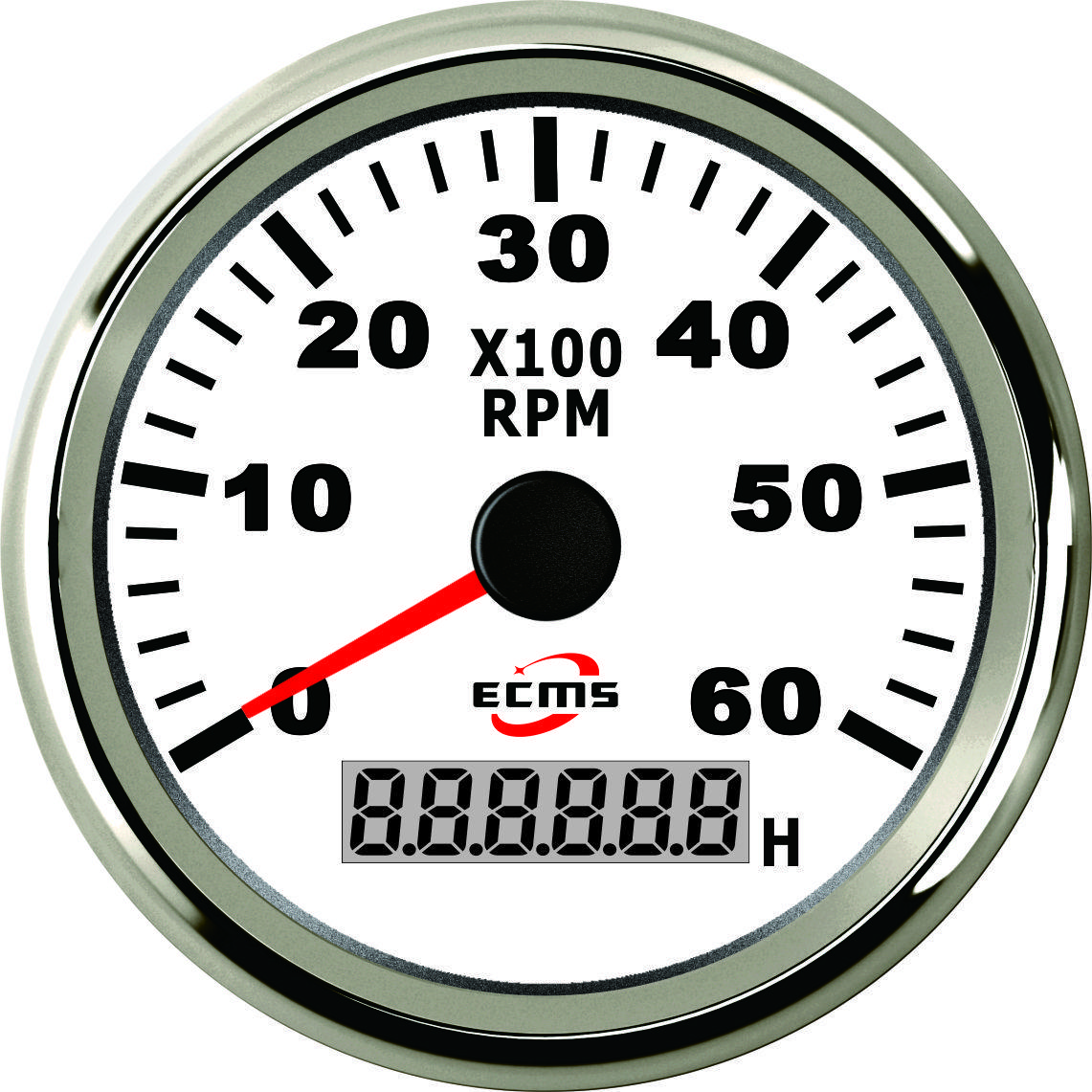 Тахометр з моточасами в човен ECMS 85 мм