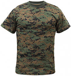 Футболка чоловіча камуфляж digital Woodland складу полікотон 60/40 ROTCHO USA