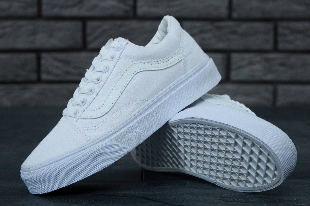 Чоловічі кеди Vans Old Skool all white. Живе фото (топ ААА+)