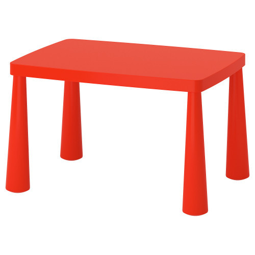 Стіл дитячий IKEA MAMMUT для дому/вулиці червоний 77x55 см 603.651.67