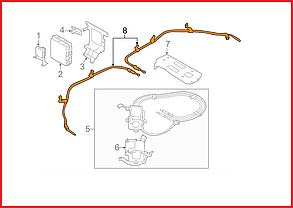 Трос ручного гальма задній лівий Nissan Leaf ZE0 (10-12) 36531-3NA0A, фото 4