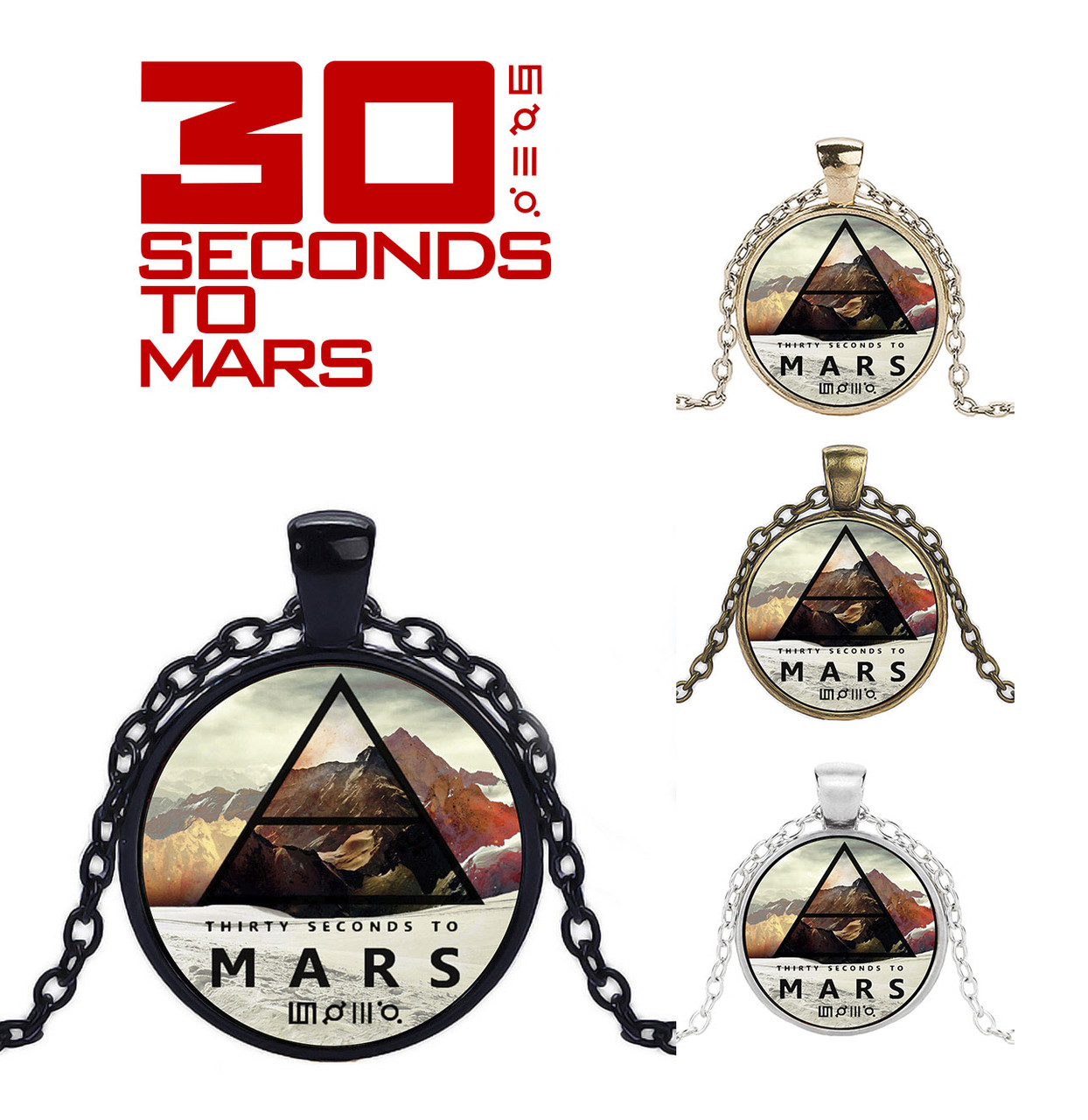 Кулон 30 seconds to Mars з логотипом і тріадою