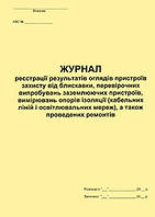 Журнал регистрации результатов обзора устройств защиты от молнии, проверочных испытаний заземляющих...