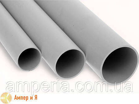 Труба ПВХ жорстка гладка д. 16 мм, Light, 3 м, колір сірий, фото 2