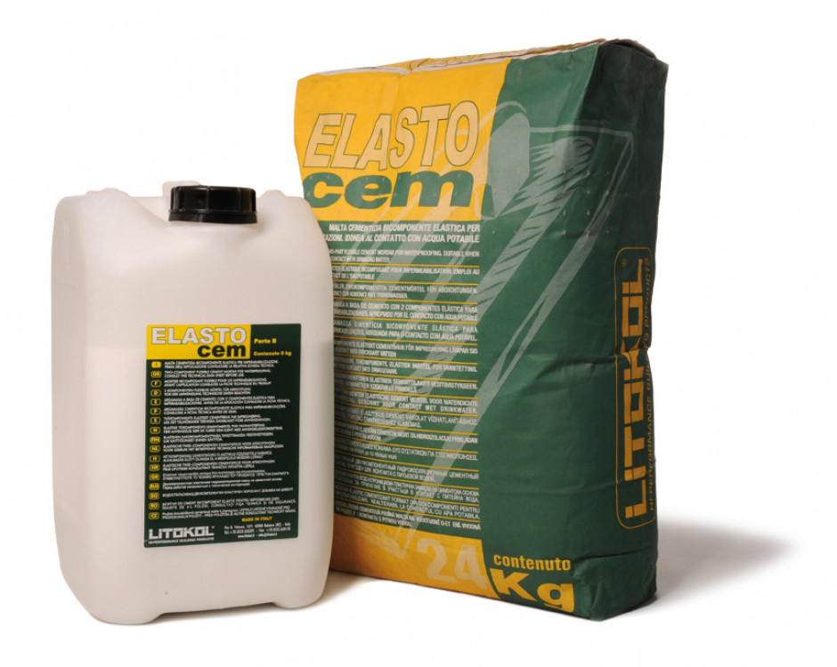 Гидроизоляция двухкомпонентная Elastocem, 24кг+8кг (Литокол): продажа ...
