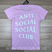 Футболка ASSC жіноча | Бірки фотки | Рожева Anti Social Social Club