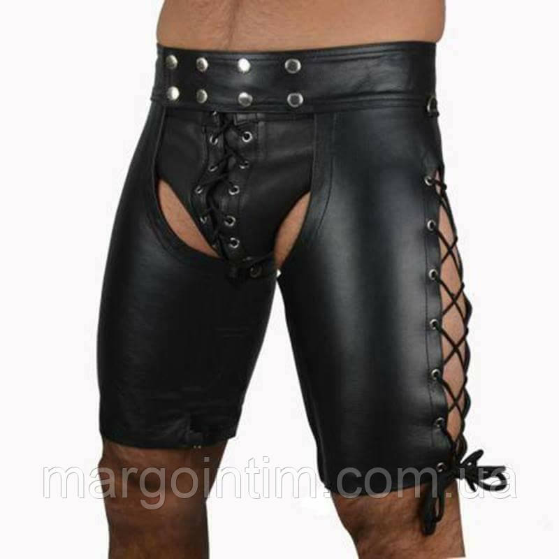 Шорти Чоловічі / Еротичні шорти для рольових ігор / Шорти з відкритою попою/ Шорти БДСМ, фото 1