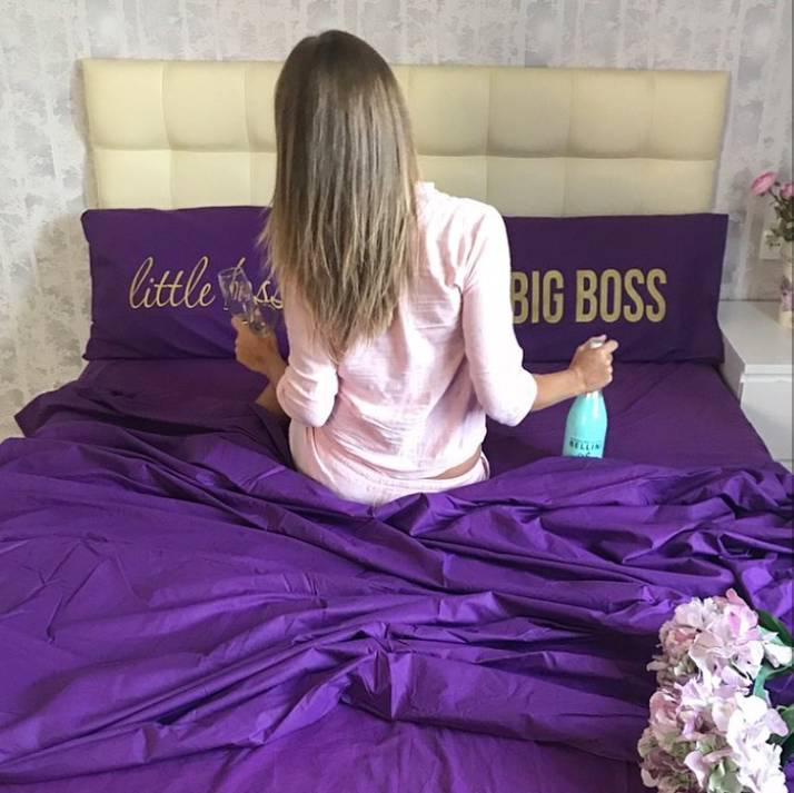 Постільна білизна Євро Сатин Єгипетський Хлопок з принтом Boss