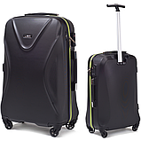 Брендовий Ультралегкий чемодан VINCI 518 малий чорний з зеленим замком ручна кладь (Чемодан,вализа на колесах), фото 8