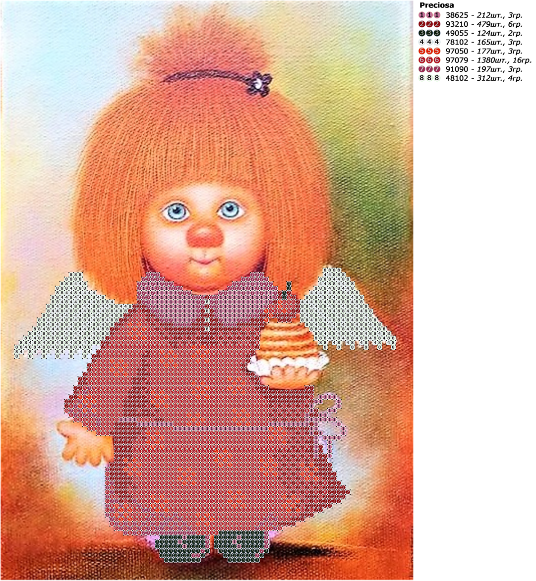 Схема для вишивки з бісеру Янголятко Сластьона, фото 1