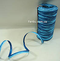 Рафія на метраж,колір блакитний з синім(ширина 0.5 см