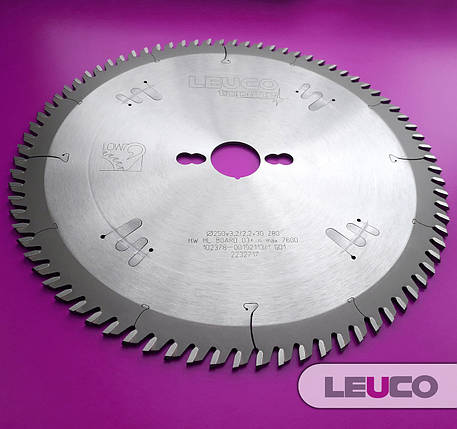 250x3,2/2,2x30 Z=80 Основні дискові пили Leuco Topline з ДСП і МДФ для форматно-розкрійних верстатів, фото 1